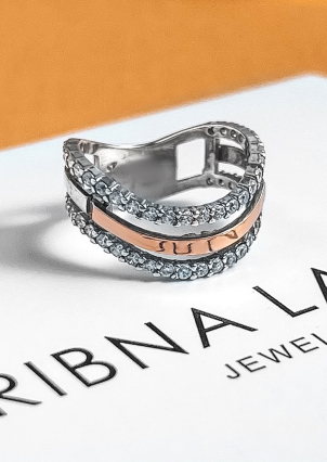 Каблучка фіаніт Срібло 925° золото 375° 000179