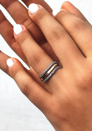 Каблучка фіаніт Срібло 925° золото 375° 000179