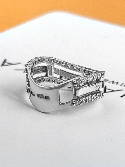 Ring cubic zirconia Silver 925° gold 375° 000179